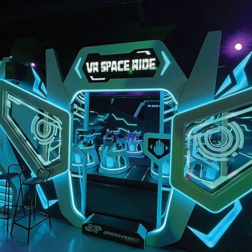 Banner principal do Orionverso Mundo Virtual mostrando suas instalações futuristas